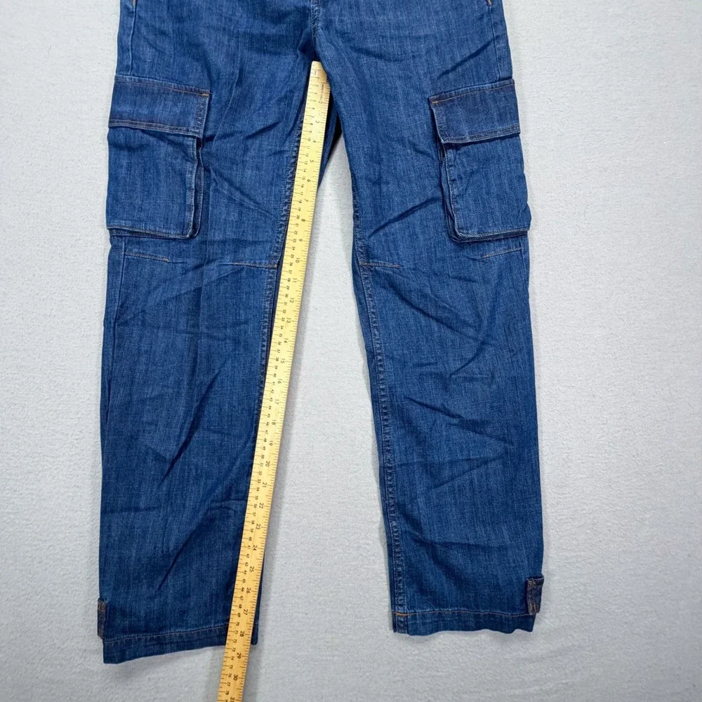 Banana Republic Womens Barrel Cargo Jean Relaxed Blue High Rise Utility 27/4R